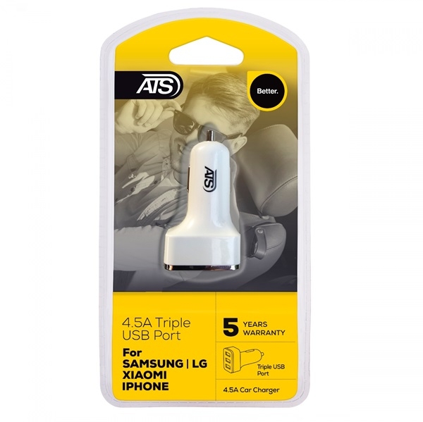 ATS 4.5A Triple USB Port Car Charger